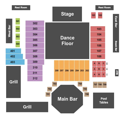 SOUTHERN JUNCTION LIVE ROYSE CITY PAT GREEN Seating Map Seating Chart