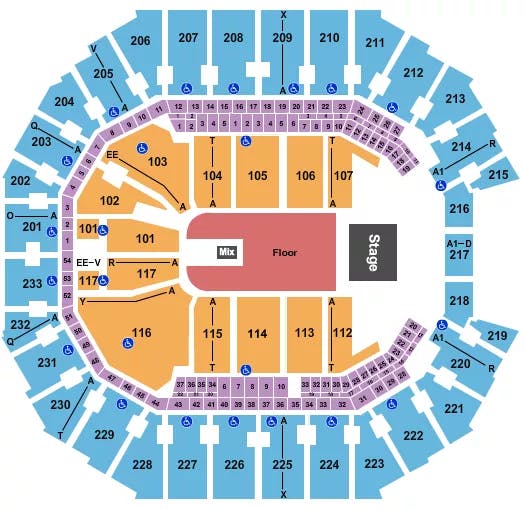  ENDSTAGE GA 2 Seating Map Seating Chart