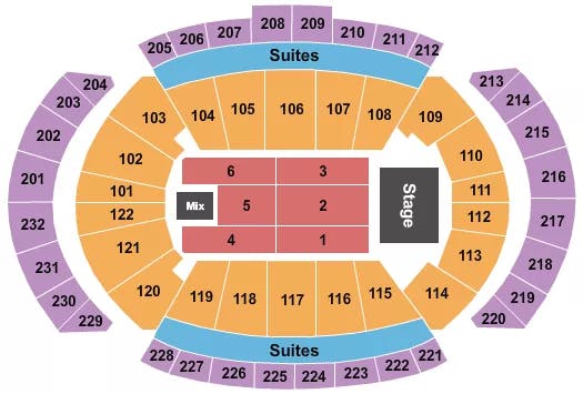 T MOBILE CENTER ENDSTAGE 5 Seating Map Seating Chart