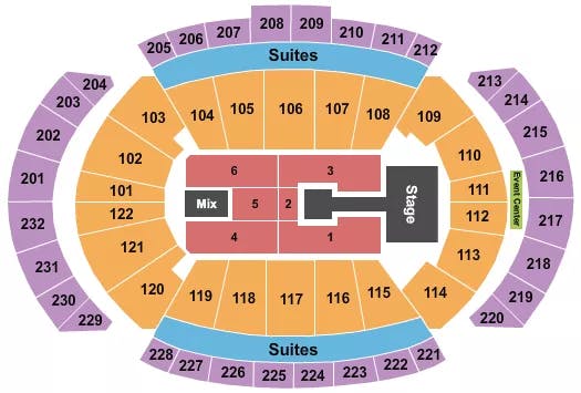 T MOBILE CENTER ENDSTAGE CATWALK Seating Map Seating Chart