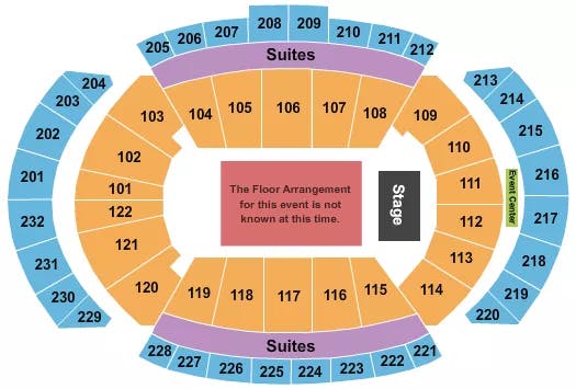 T MOBILE CENTER GENERIC FLOOR Seating Map Seating Chart