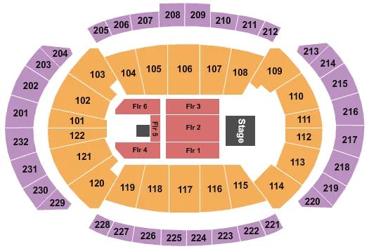 T MOBILE CENTER JOURNEY DEF LEPPARD Seating Map Seating Chart