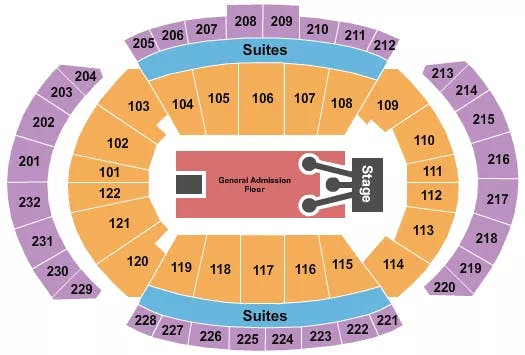 T MOBILE CENTER ROD WAVE Seating Map Seating Chart