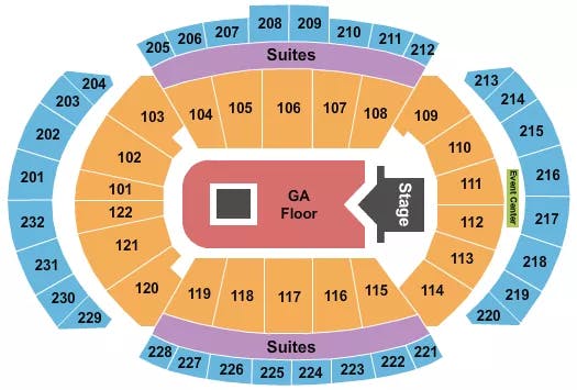 T MOBILE CENTER SUICIDEBOYS Seating Map Seating Chart