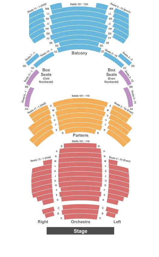  END STAGE Seating Map Seating Chart