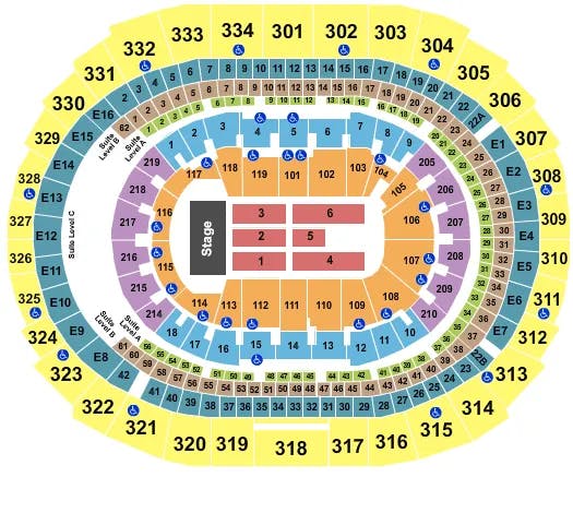 CRYPTOCOM ARENA ENDSTAGE 3 Seating Map Seating Chart