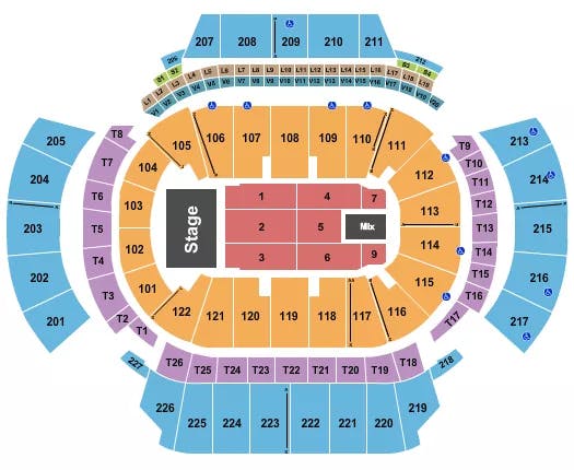 STATE FARM ARENA GA ENDSTAGE 3 Seating Map Seating Chart