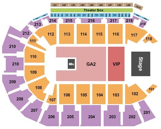  CODY JOHNSON Seating Map Seating Chart