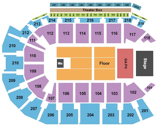  ENDSTAGE GA PIT 2 Seating Map Seating Chart