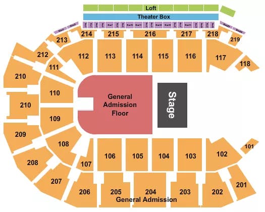  ENDSTAGE GA FLOOR Seating Map Seating Chart