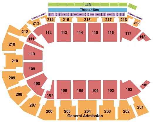  MONSTER TRUCKS Seating Map Seating Chart