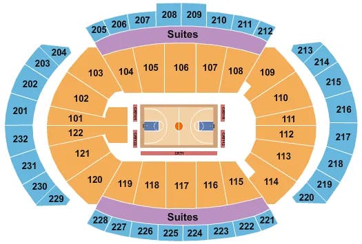 T MOBILE CENTER BASKETBALL GLOBETROTTERS Seating Map Seating Chart