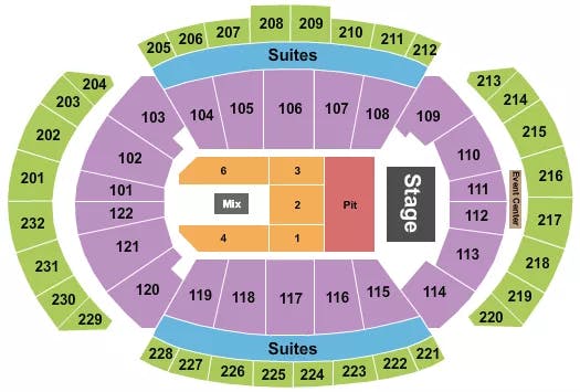 T MOBILE CENTER PIT GA RSV 1 6 NO 5 Seating Map Seating Chart