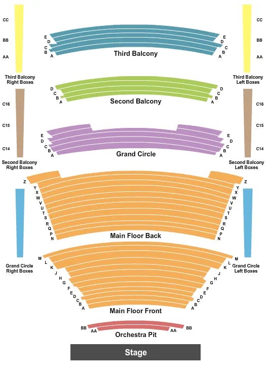  END STAGE Seating Map Seating Chart