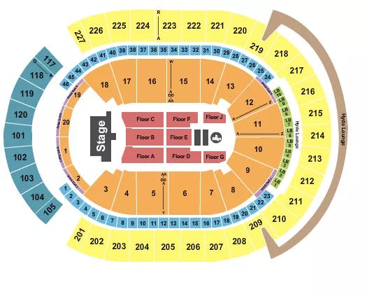 T MOBILE ARENA AVENTURA Seating Map Seating Chart