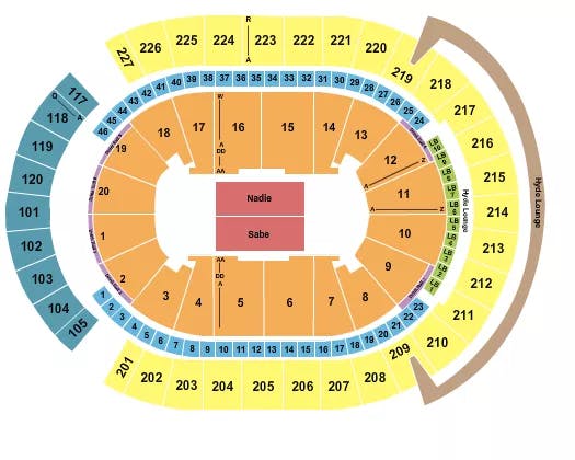 T MOBILE ARENA BAD BUNNY Seating Map Seating Chart