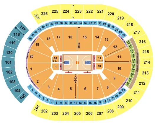 T MOBILE ARENA BASKETBALL 2 Seating Map Seating Chart