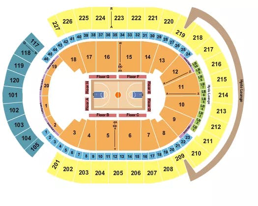T MOBILE ARENA BASKETBALL 5 Seating Map Seating Chart