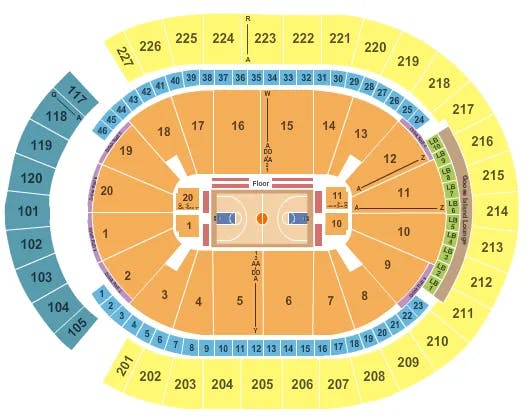 T MOBILE ARENA BASKETBALL Seating Map Seating Chart