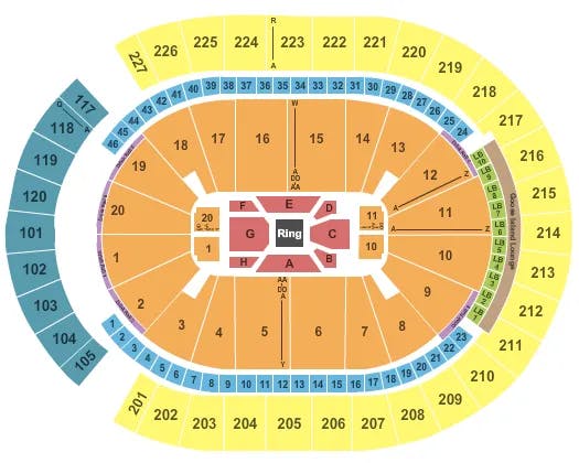 T MOBILE ARENA BOXING Seating Map Seating Chart