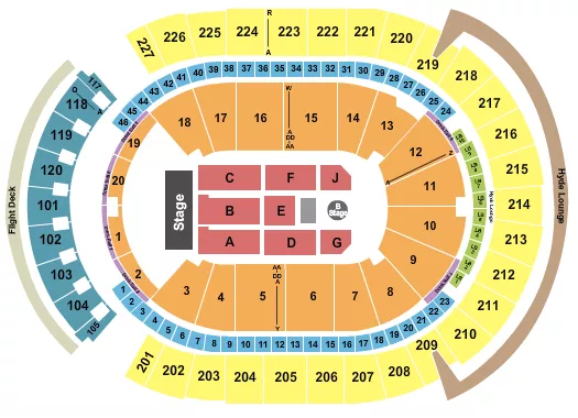 T MOBILE ARENA CHRIS BROWN Seating Map Seating Chart