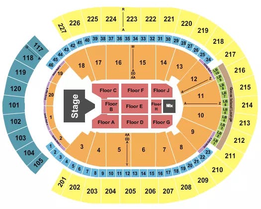 T MOBILE ARENA DOJA CAT Seating Map Seating Chart