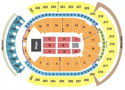 T MOBILE ARENA END STAGE Seating Map Seating Chart