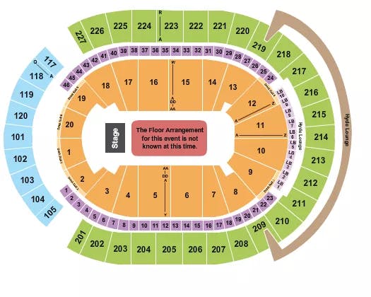 T MOBILE ARENA GENERIC FLOOR Seating Map Seating Chart