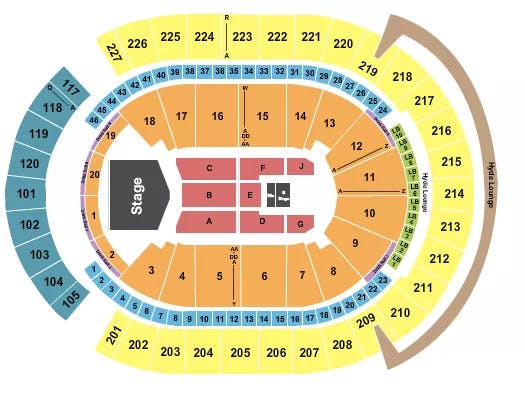 T MOBILE ARENA GRUPO FIRME Seating Map Seating Chart