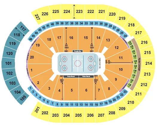 T MOBILE ARENA HOCKEY Seating Map Seating Chart