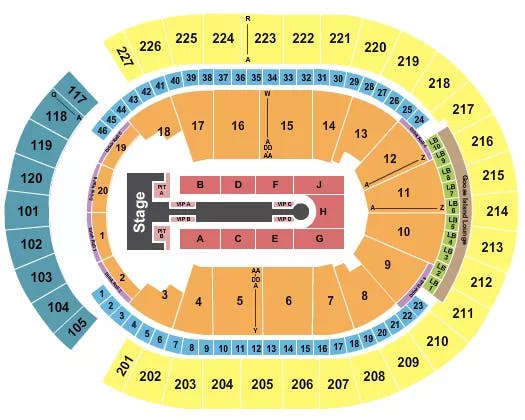 T MOBILE ARENA JENNIFER LOPEZ Seating Map Seating Chart