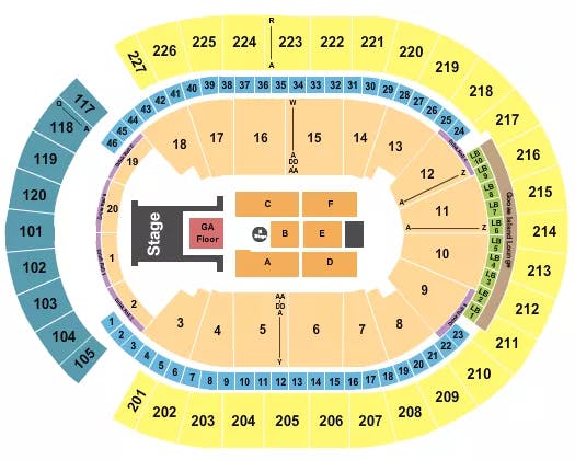 T MOBILE ARENA LIL BABY Seating Map Seating Chart
