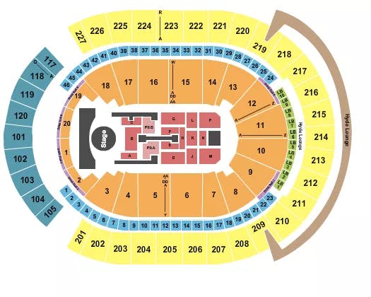T MOBILE ARENA MADONNA Seating Map Seating Chart