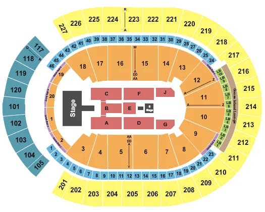 T MOBILE ARENA MANA Seating Map Seating Chart