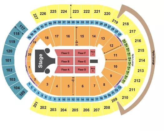 T MOBILE ARENA MISSY ELLIOTT Seating Map Seating Chart