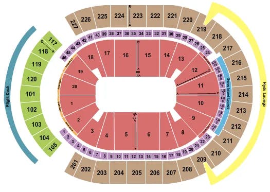 T MOBILE ARENA OPEN FLOOR Seating Map Seating Chart