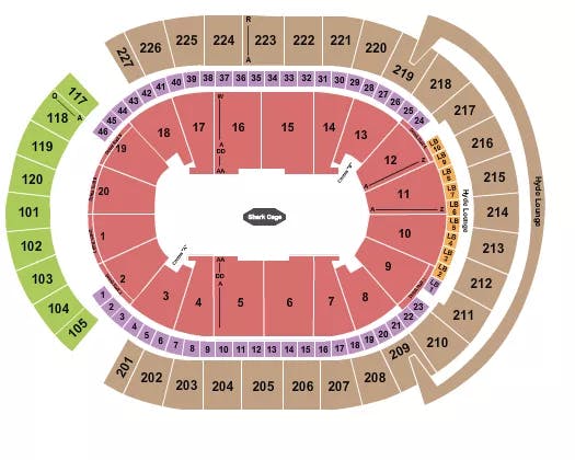 T MOBILE ARENA PBR 2 Seating Map Seating Chart