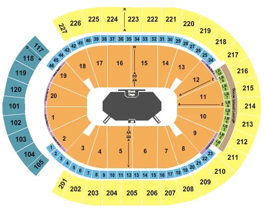 T MOBILE ARENA PBR Seating Map Seating Chart