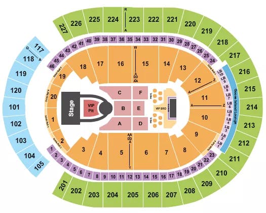T MOBILE ARENA USHER Seating Map Seating Chart