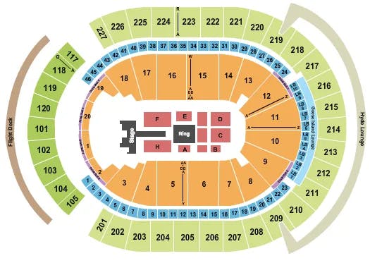 T MOBILE ARENA WRESTLING 2 Seating Map Seating Chart