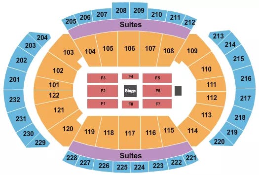T MOBILE CENTER CENTER STAGE 2 Seating Map Seating Chart