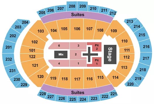 T MOBILE CENTER DAN AND SHAY Seating Map Seating Chart