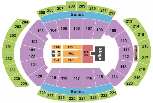 T MOBILE CENTER ENDSTAGE GA PIT CATWALK 3 Seating Map Seating Chart