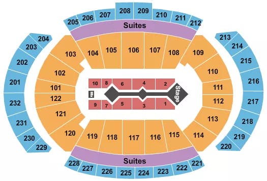 T MOBILE CENTER FOR KING AND COUNTRY Seating Map Seating Chart