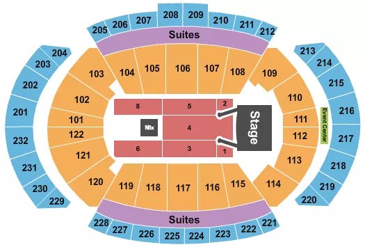 T MOBILE CENTER LITTLE BIG TOWN Seating Map Seating Chart