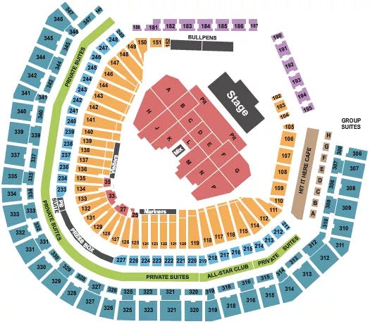T MOBILE PARK CHRIS STAPLETON Seating Map Seating Chart
