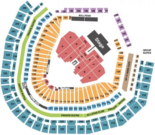 T MOBILE PARK FOO FIGHTERS Seating Map Seating Chart