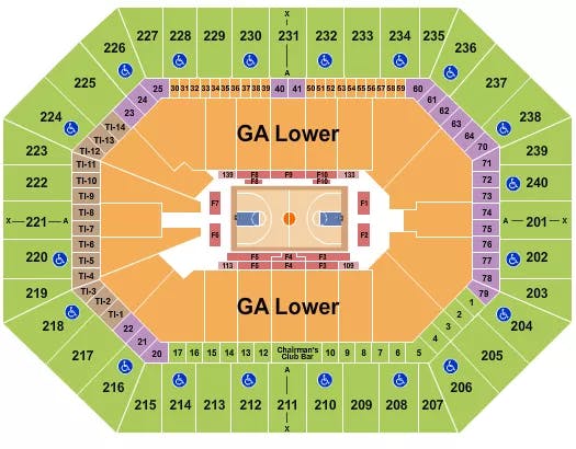  BASKETBALL WITH GA Seating Map Seating Chart