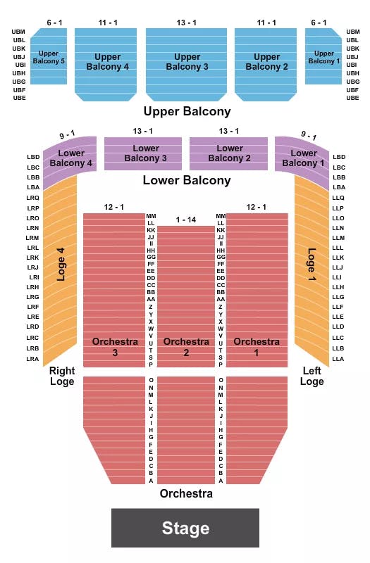  ENDSTAGE NO PIT Seating Map Seating Chart