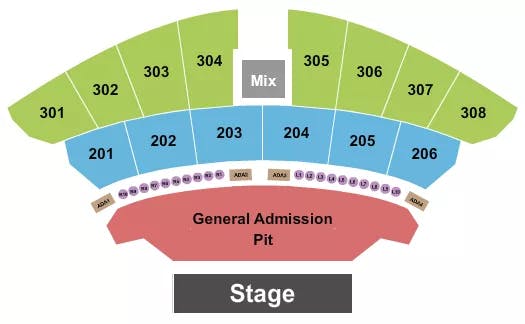  ENDSTAGE GA PIT NO 100S Seating Map Seating Chart